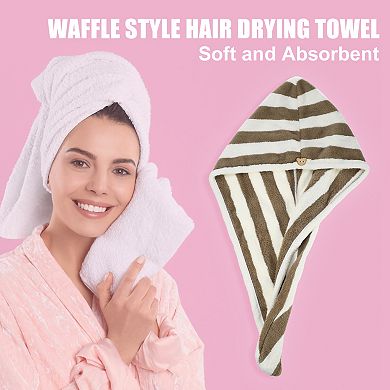 3pcs Hair Drying Towel Dry Cap Strong Absorbent For After Bath Drying Hair
