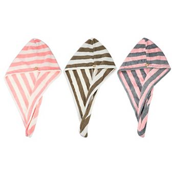 3 pc Hair Drying Towel Dry Cap Strong Absorbent For After Bath Drying Hair