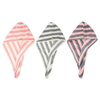 3 pc Hair Drying Towel Dry Cap Strong Absorbent For After Bath Drying Hair