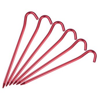 7.2 Inch Aluminum Alloy Heavy Tent Stakes J Hook 6 Pack