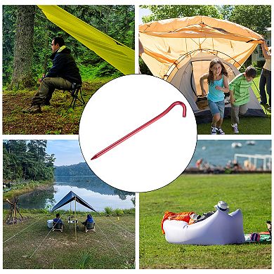 7.2 Inch Aluminum Alloy Heavy Tent Stakes J Hook 6 Pack