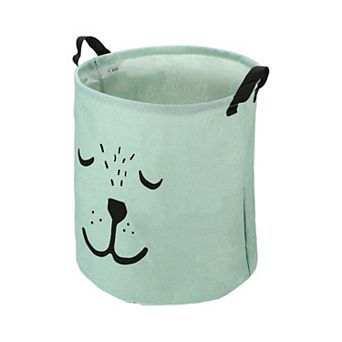 1 pc 40l Foldable Cylindrical Laundry Basket For Laundry Room Green 15.75"x13.78"