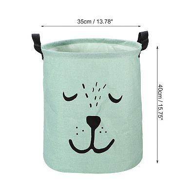 1 Pcs 40l Foldable Cylindrical Laundry Basket For Laundry Room Green 15.75"x13.78"