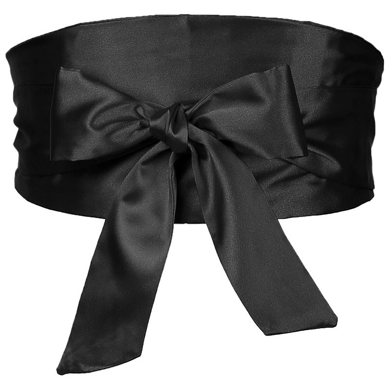 Women Satin Obi Belt, Self Tie Wrap Wide Waistband Belt for Dress Bridal Sash