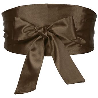 Women Satin Obi Belt, Self Tie Wrap Wide Waistband Belt for Dress Bridal Sash