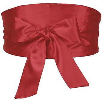 Women Satin Obi Belt, Self Tie Wrap Wide Waistband Belt for Dress Bridal Sash