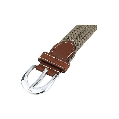 Women Elastic Stretchy Braided Woven Alloy Buckle Casual Belt Width 1"