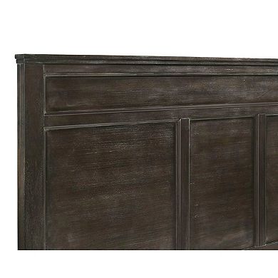Aver Twin Size Bed, Transitional Carved Panel Design, Nutmeg Brown Wood