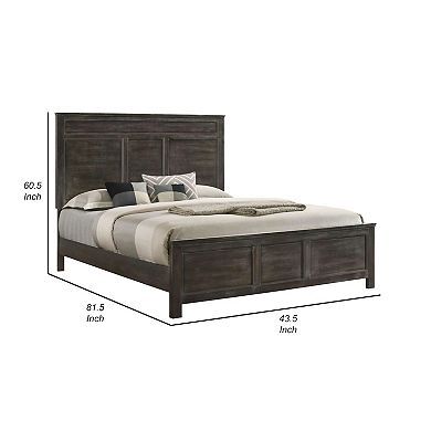 Aver Twin Size Bed, Transitional Carved Panel Design, Nutmeg Brown Wood
