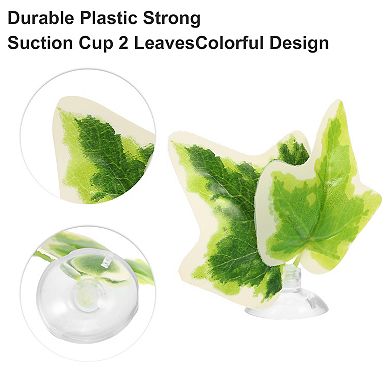 Betta Fish Leaf Pad Hammock Resting Hide Plants Decoration Green White With Suction Cup 2.76"x2.76"