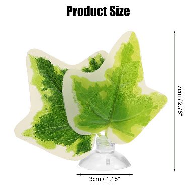 Betta Fish Leaf Pad Hammock Resting Hide Plants Decoration Green White With Suction Cup 2.76"x2.76"