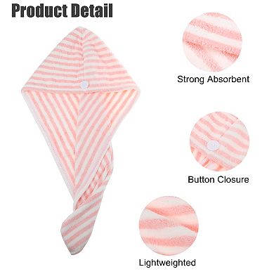 3 Pcs Soft Hair Towel Wrap Drying Cap Microfiber For Wet Long Hair