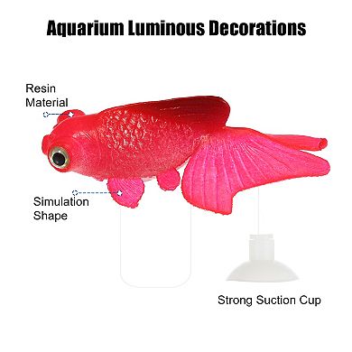 Aquarium Artificial Golden Fish Ornament Glowing Simulation Animal Decor With Suction Cup Red