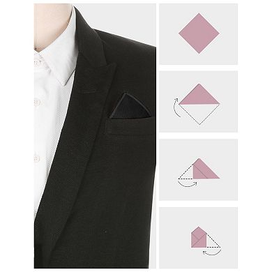 Men's Cotton Handkerchiefs Classic Solid Color Pocket Squares For Formal Suit