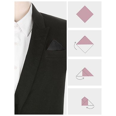 Men's Cotton Handkerchiefs Classic Solid Color Pocket Squares For Formal Suit