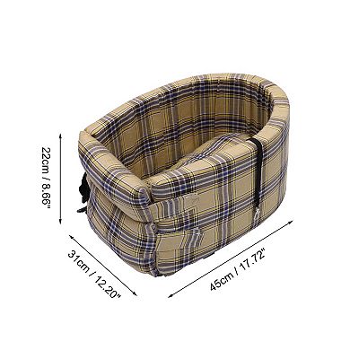 Large Plaid Style Dog Car Seat for Medium Small Sized Puppy Cat Seat Pets Travel Bed