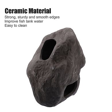 Fish Tank Decoration Stone For Aquatic Pets To Breed Rest Brown 5.47"x4.49"x3.46"