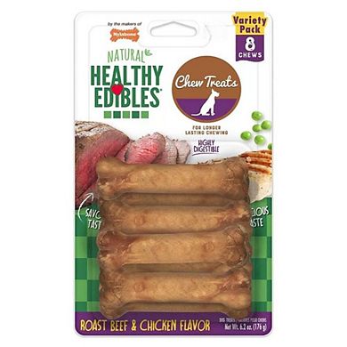 Nylabone Healthy Edibles Dog Chews - Variety Pack- 8 Bones
