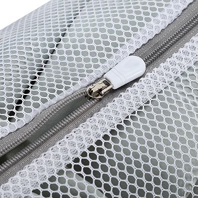 1 Pcs Folding Thickened Mesh Laundry Bag For Bathroom White 12.99"x8.66"