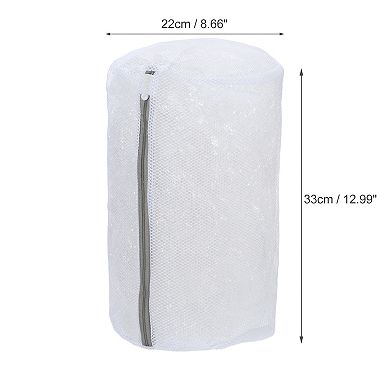 1 Pcs Folding Thickened Mesh Laundry Bag For Bathroom White 12.99"x8.66"