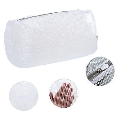 1 Pcs Folding Thickened Mesh Laundry Bag For Bathroom White 12.99"x8.66"