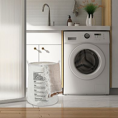 1 Pcs 60l Foldable Cylindrical Laundry Basket For Laundry Room Black Note 19.69"x15.75"