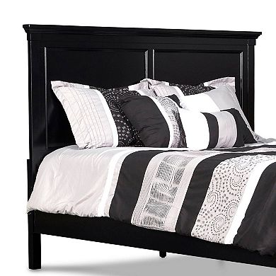 Umi Twin Size Bed, Classic Panel Design With Molded Details, Black Wood