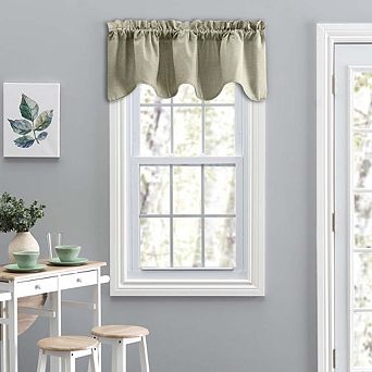 Lisa Solid Color Lined Stylish Curtain Scallop Valance 58" x 15" Mist
