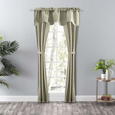 Lisa Solid Color Lined Stylish Curtain Scallop Valance 58" x 15" Mist
