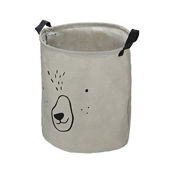 1 pc 40l Foldable Cylindrical Laundry Basket For Laundry Room Gray 15.75"x13.78"