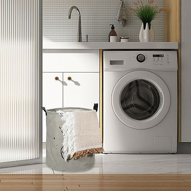 1 Pcs 40l Foldable Cylindrical Laundry Basket For Laundry Room Gray 15.75"x13.78"