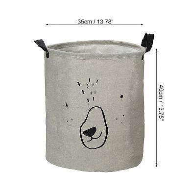 1 Pcs 40l Foldable Cylindrical Laundry Basket For Laundry Room Gray 15.75"x13.78"