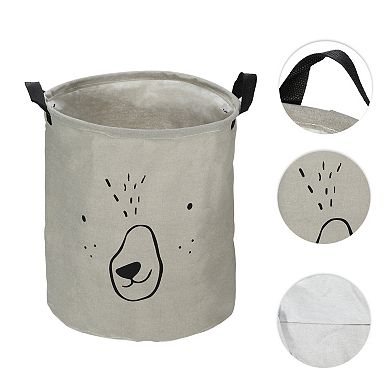 1 Pcs 40l Foldable Cylindrical Laundry Basket For Laundry Room Gray 15.75"x13.78"