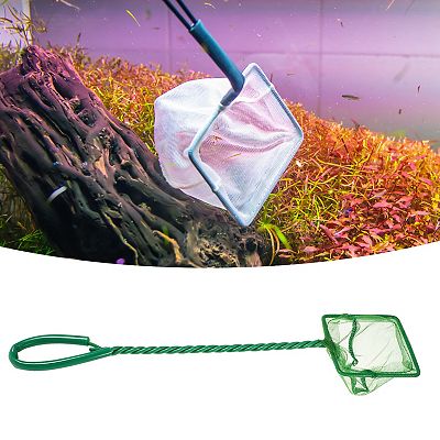 1pcs Aquarium Fish Net Aquarium Fish Tank Accessories Small Fish Fine Net  Green 7.3x6.5cm