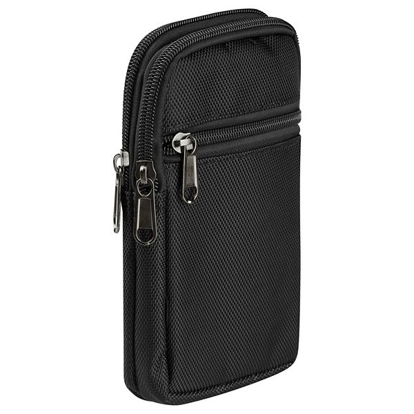 Man Zippered Coin Phone Cards Holder Waist Belt Pack Bag Wallet Pouch