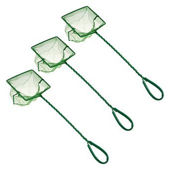 3 pc Aquarium Fish Net Aquarium Fish Tank Accessories Small Fish Fine Net Green 12.2x10cm