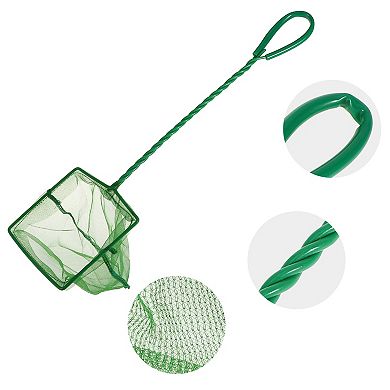 3pcs Aquarium Fish Net Aquarium Fish Tank Accessories Small Fish Fine Net Green 12.2x10cm