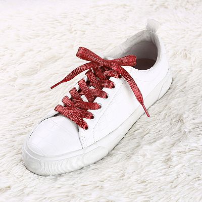 Glitter Shiny Metallic Sparkling Shimmery Flat Sneakers Shoelace Shoe Laces Strings