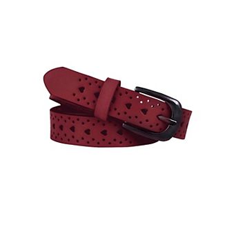 Women Carved Multi-hole Hollow Alloy Pin Buckle Leather Belt