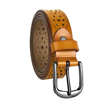 Women Carved Multi-hole Hollow Alloy Pin Buckle Leather Belt