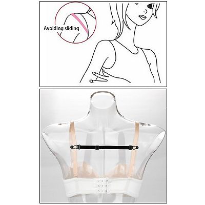24pcs Clear Bra Strap Clips, Non-Slip Bra Shoulder Straps For Woen, 16