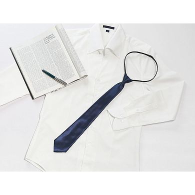 Men's Adjustable Zipper Straps Solid Color Necktie Business Interview Tie
