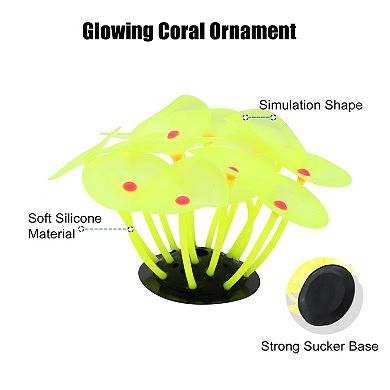 Aquarium Simulation Coral Aquatic Plant Fluorescent Glow Fish Tank Landscape Decoration