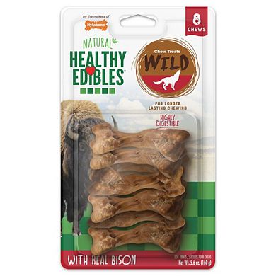 Nylabone Edibles Wild Bison Chew Treats(small - 8 Pack)
