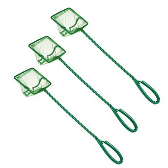 3 pc Aquarium Fish Net Aquarium Fish Tank Accessories Small Fish Fine Net Green 7.3x6.5cm