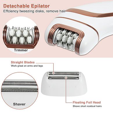 3 In 1 Electric Epilator Cordless Electric Hair Removers Kit Rechargeable White