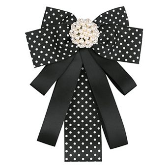Polka Dots Bow Ties Ribbon Shirt Collar Decoration Brooch Pin