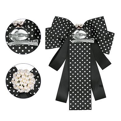 Polka Dots Bow Ties Ribbon Shirt Collar Decoration Brooch Pin