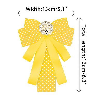 Polka Dots Bow Ties Ribbon Shirt Collar Decoration Brooch Pin