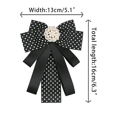 Polka Dots Bow Ties Ribbon Shirt Collar Decoration Brooch Pin